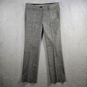 Luisa Cerano‎ Dress Pants Women Sz 4 Wool Blend Flat Front Gray Faux Flap Pocket